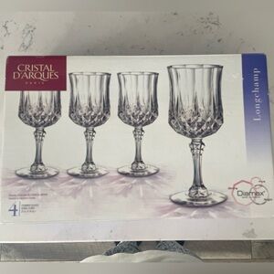 Set of 4 Cristal d'Arques Longchamp Wine Glasses